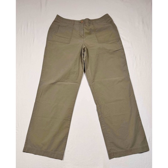 Pendleton Pants - Pendleton Womens Khaki Cotton Stretch Straight Leg Utility Pants Size 16 Khaki